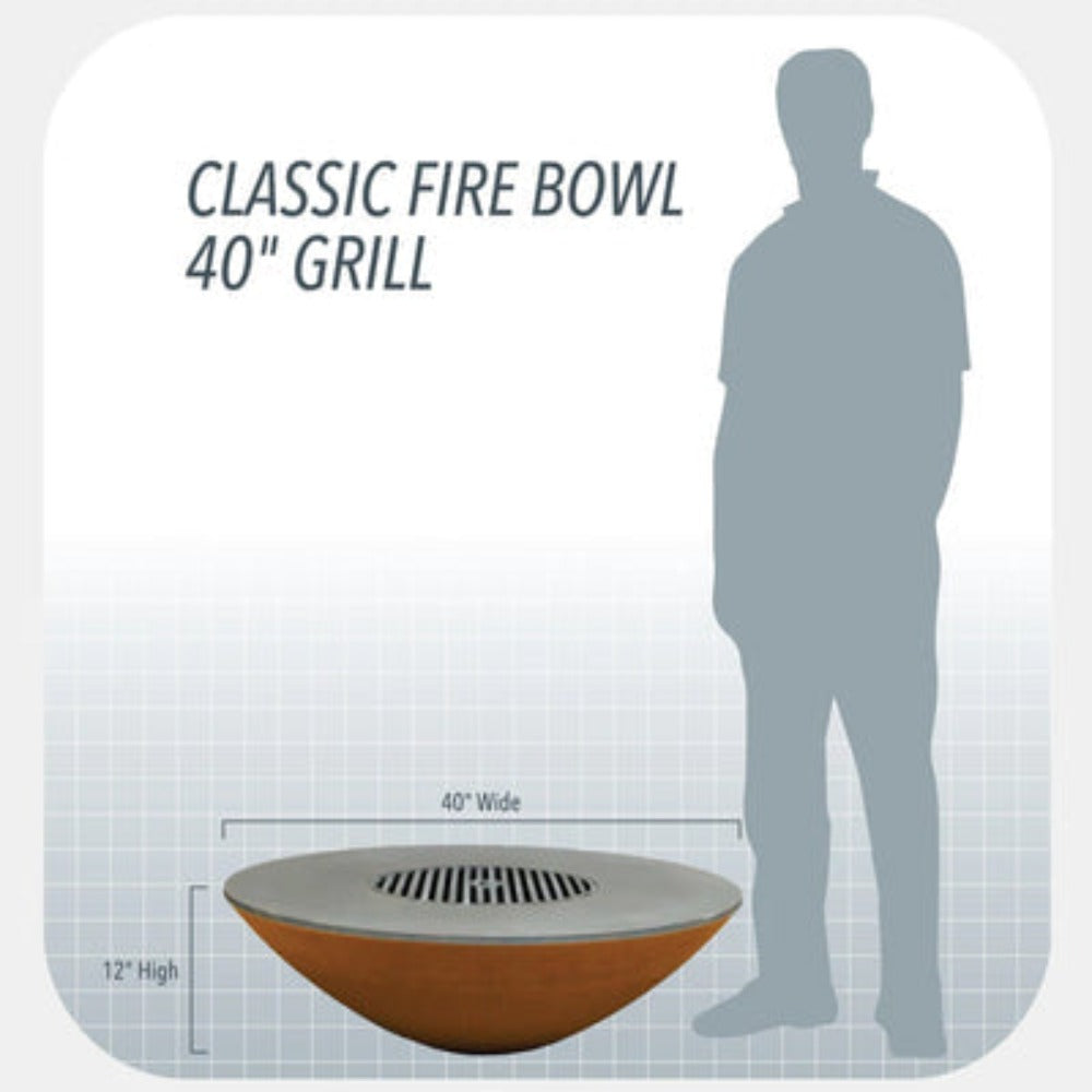 Arteflame Classic 40" Black Label - Fire Bowl With Cooktop