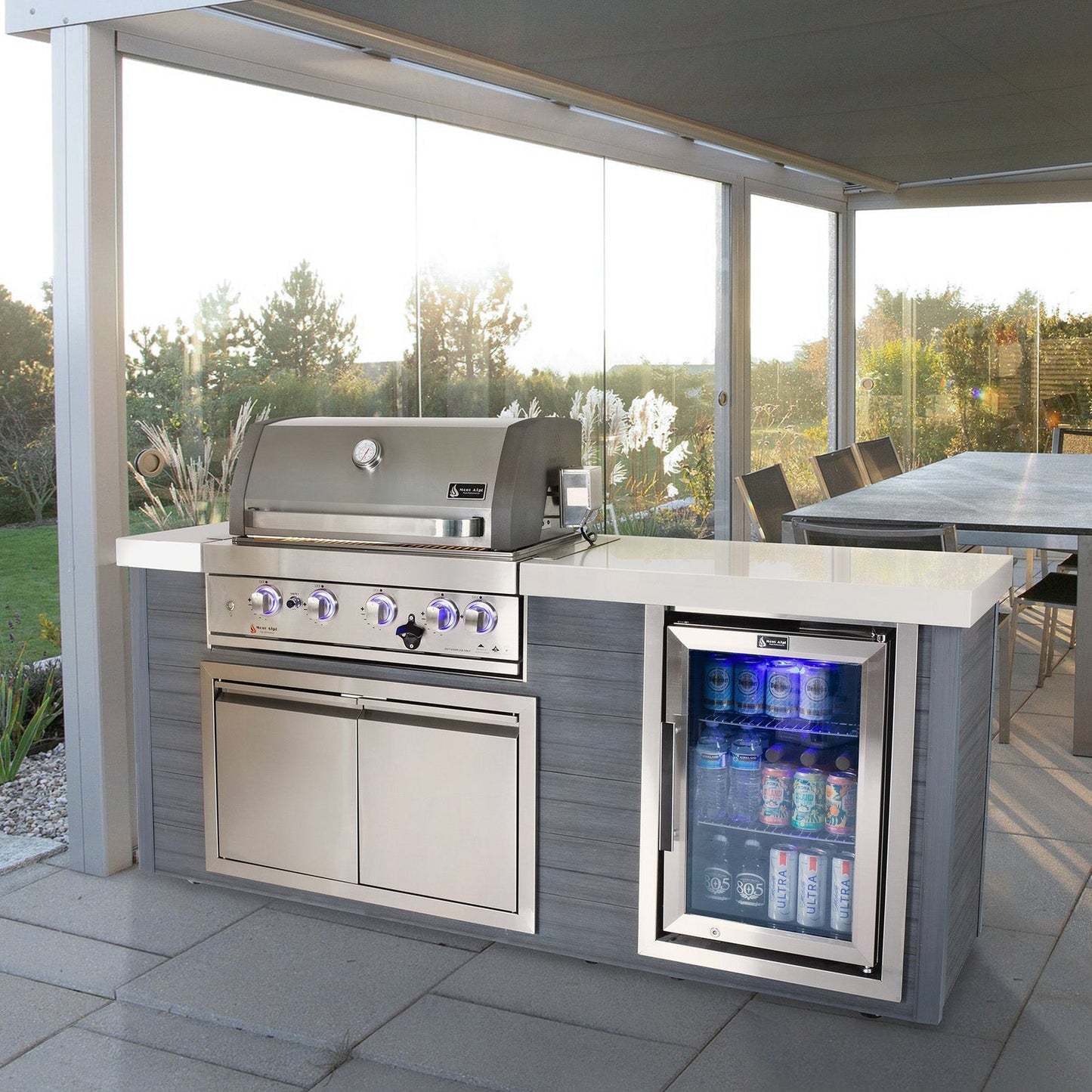 Mont Alpi Artwood 4-Burner Stainless Steel BBQ Grill Island - MA400-AW