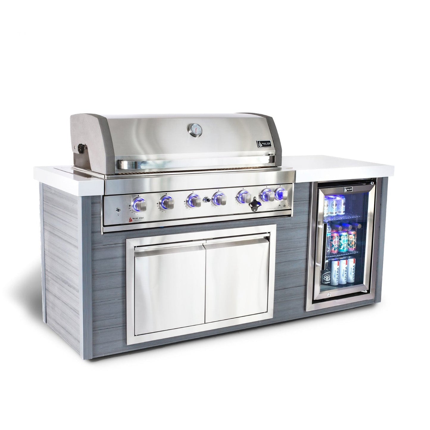 Mont Alpi Artwood 6-Burner Stainless Steel BBQ Grill Island - MA805-AW