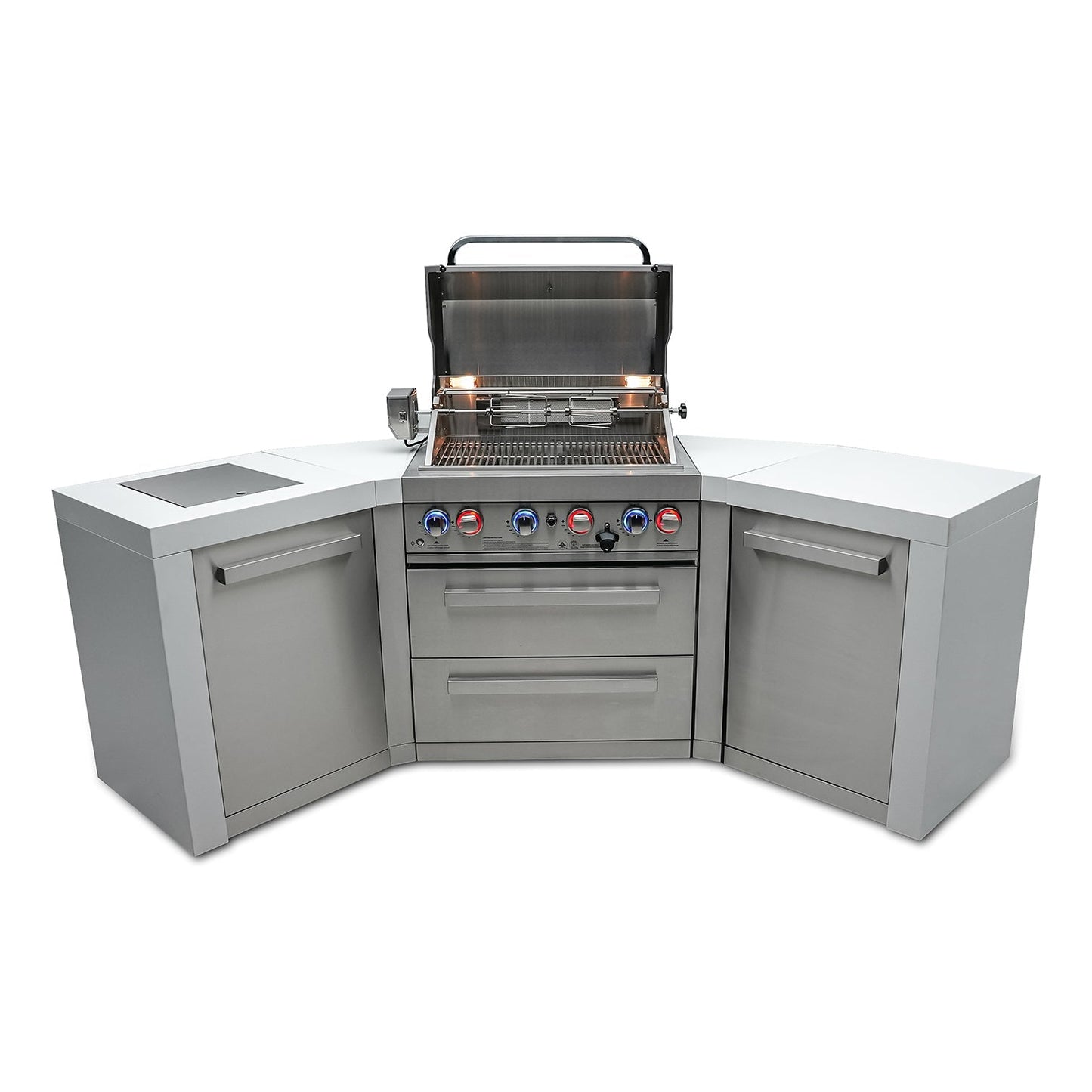 Mont Alpi 400 Deluxe BBQ Grill Island with 45 Degree Corners - MAi400-D45