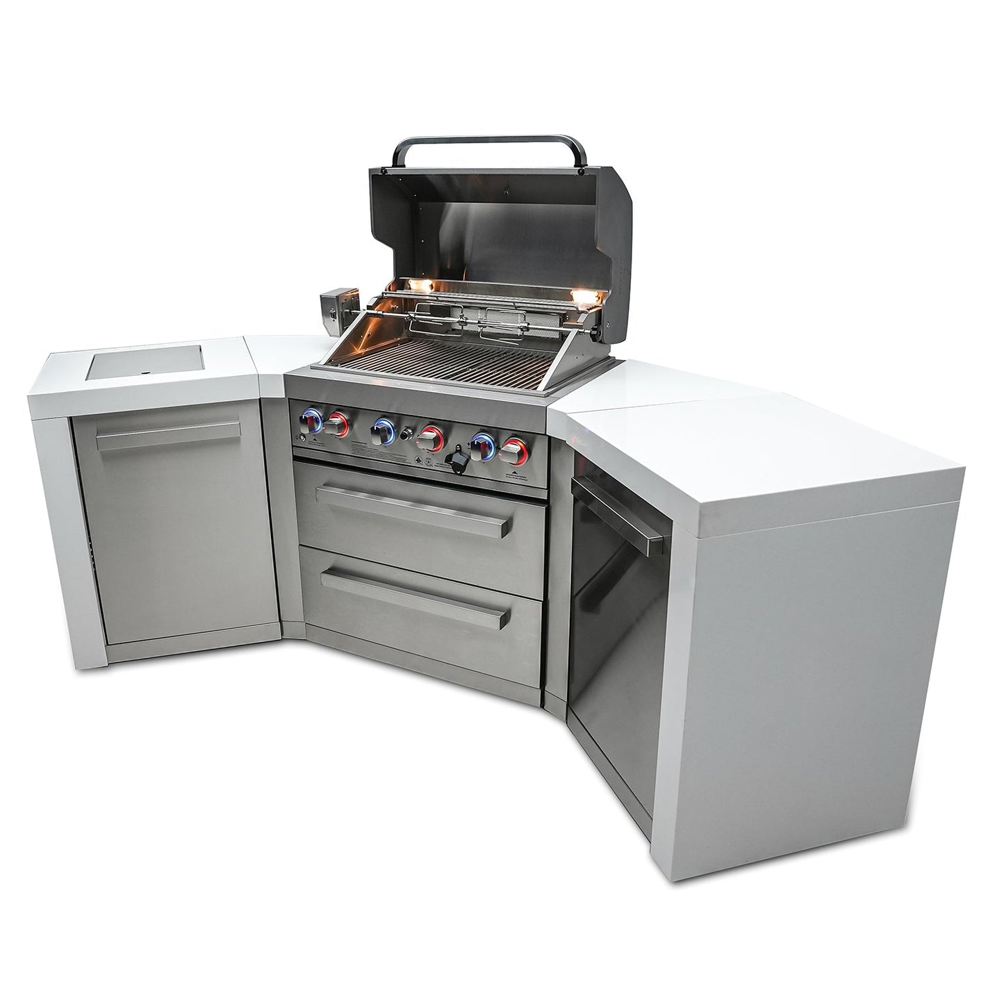 Mont Alpi 400 Deluxe BBQ Grill Island with 45 Degree Corners - MAi400-D45