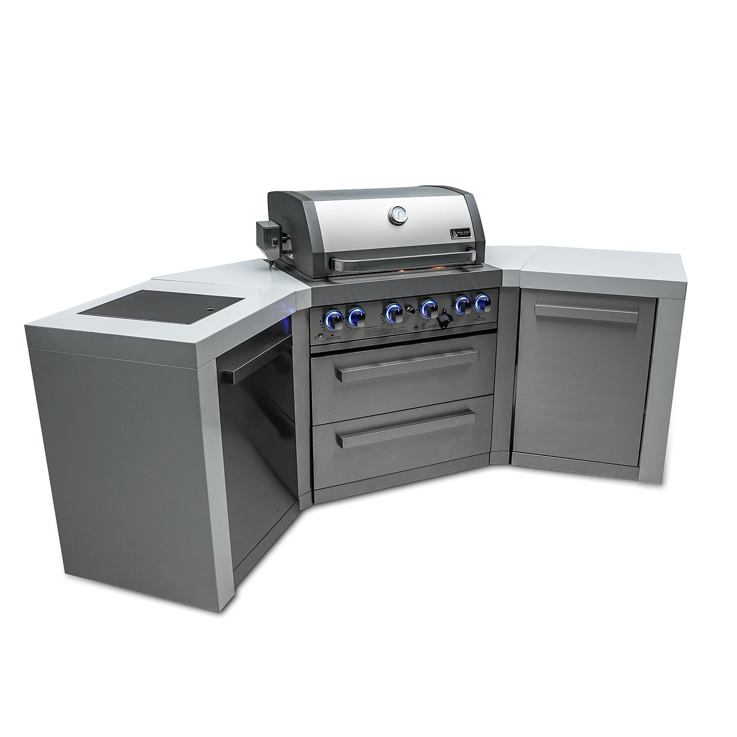 Mont Alpi 400 Deluxe BBQ Grill Island with 45 Degree Corners - MAi400-D45