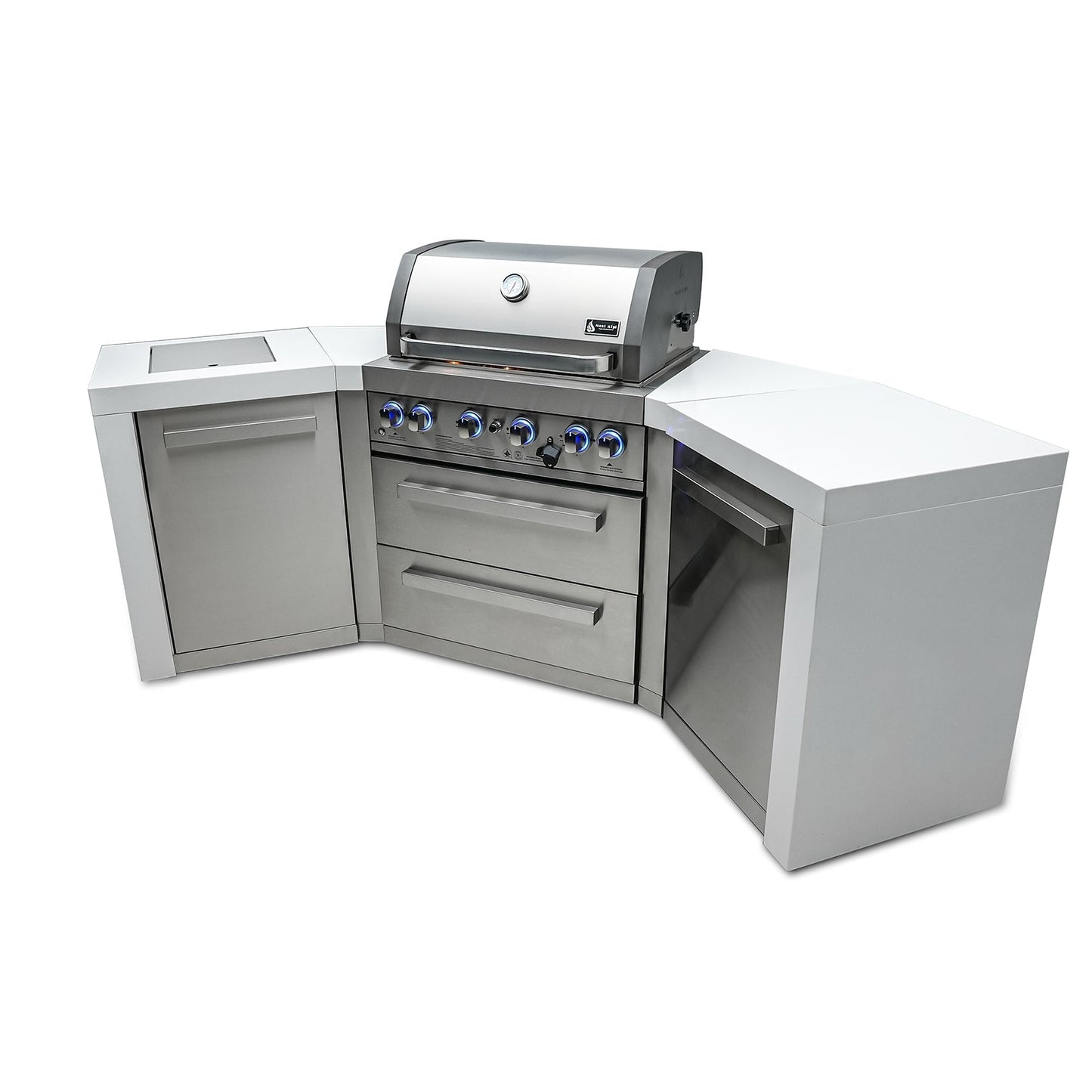 Mont Alpi 400 Deluxe BBQ Grill Island with 45 Degree Corners - MAi400-D45