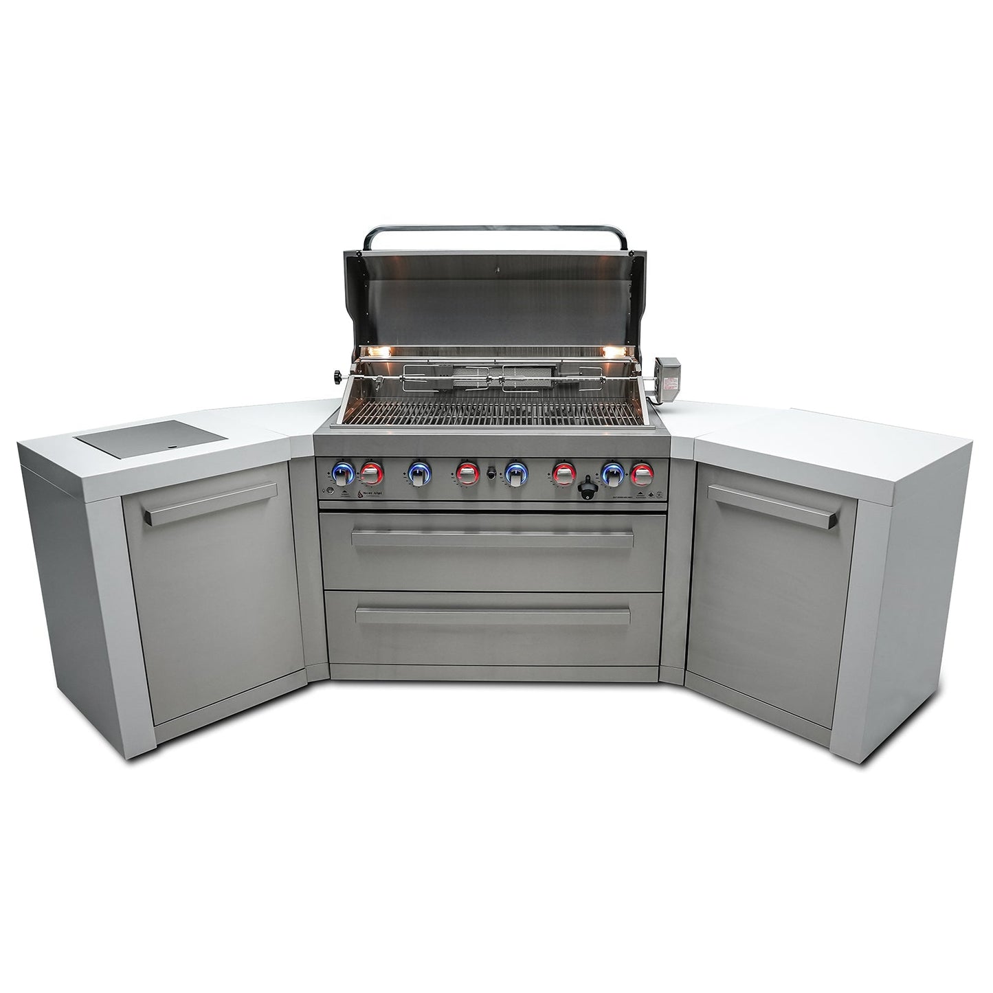 Mont Alpi 805 Deluxe BBQ Grill Island with 45 Degree Corners - MAi805-D45