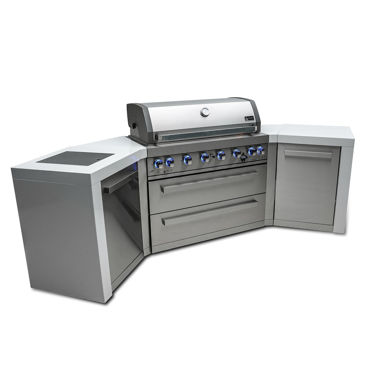 Mont Alpi 805 Deluxe BBQ Grill Island with 45 Degree Corners - MAi805-D45