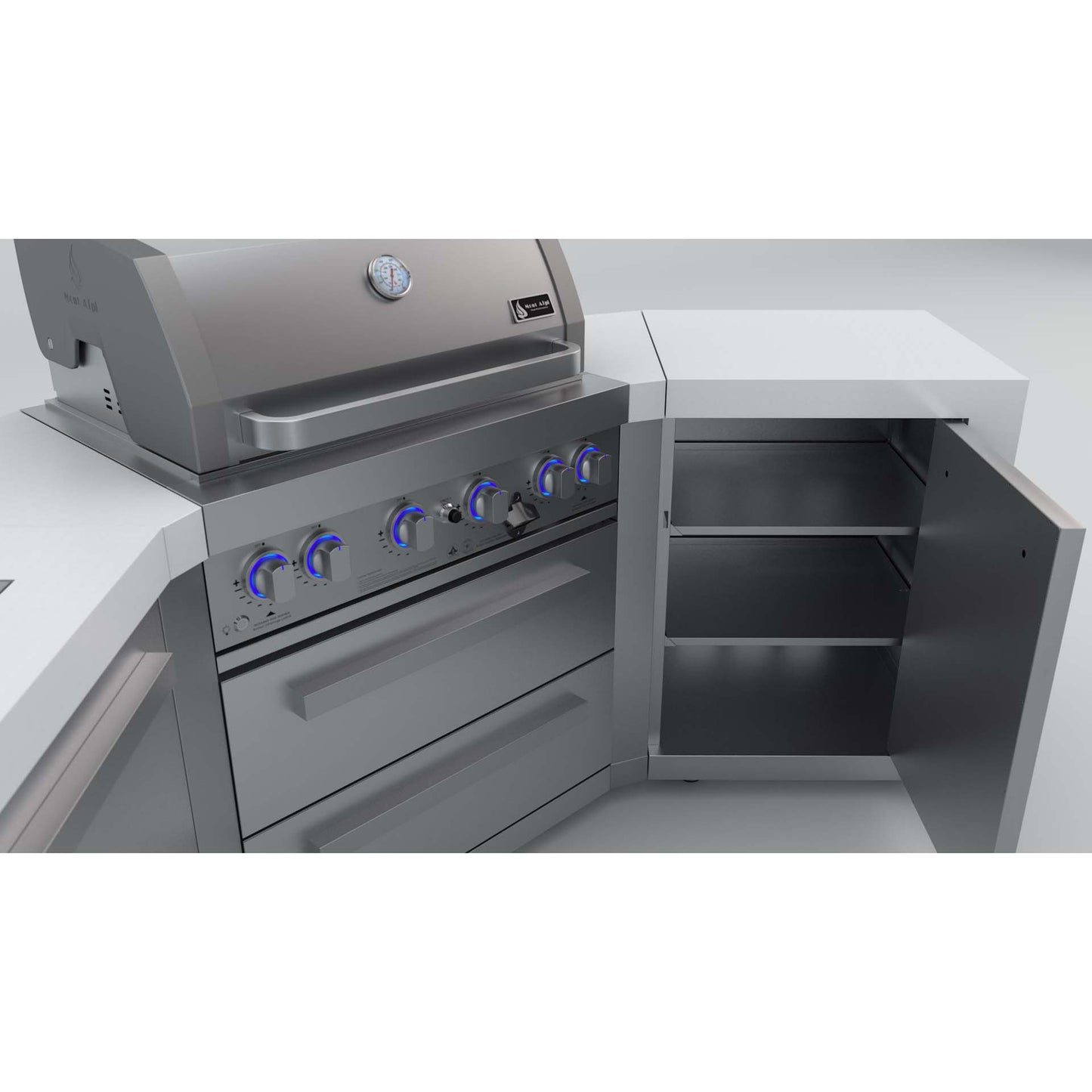Mont Alpi 400 Deluxe BBQ Grill Island with 45 Degree Corners - MAi400-D45