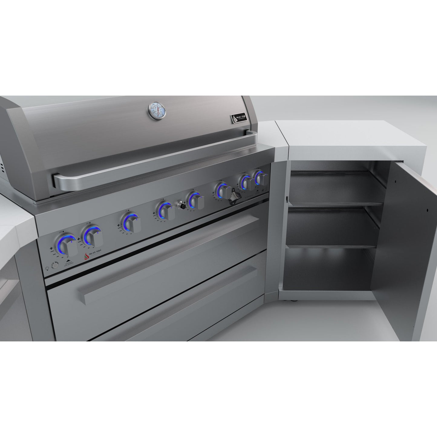 Mont Alpi 805 Deluxe BBQ Grill Island with 45 Degree Corners - MAi805-D45