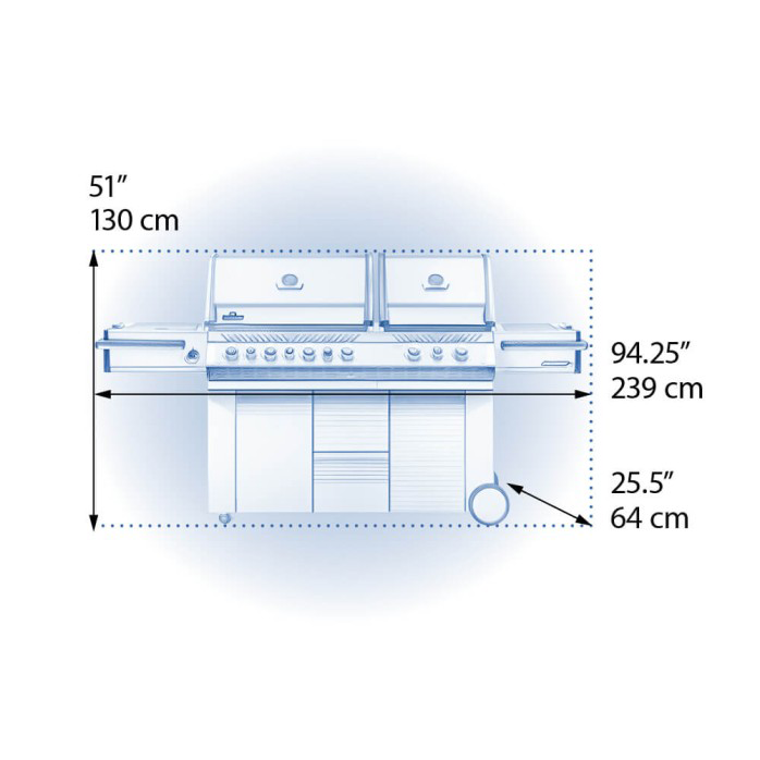 Napoleon Prestige PRO 825 Gas Grill with Power Side Burner, Infrared Rear & Bottom Burners- PRO825RSBI