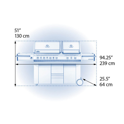 Napoleon Prestige PRO 825 Gas Grill with Power Side Burner, Infrared Rear & Bottom Burners- PRO825RSBI