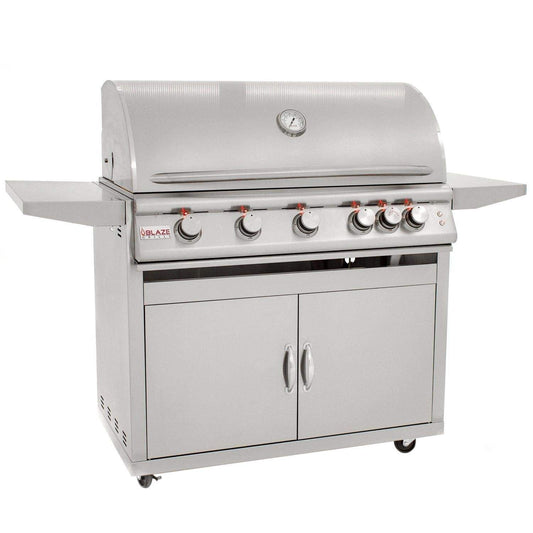 Blaze Premium LTE 40-Inch 5-Burner Freestanding Gas Grill with Rear Infrared Burner (BLZ-5LTE2-LP + CART)