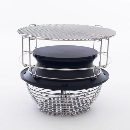 Kamado Joe Classic Joe II 18-Inch Grill w/ Cart, Side Shelves, Heat Deflector & Tools - KJ23RHC