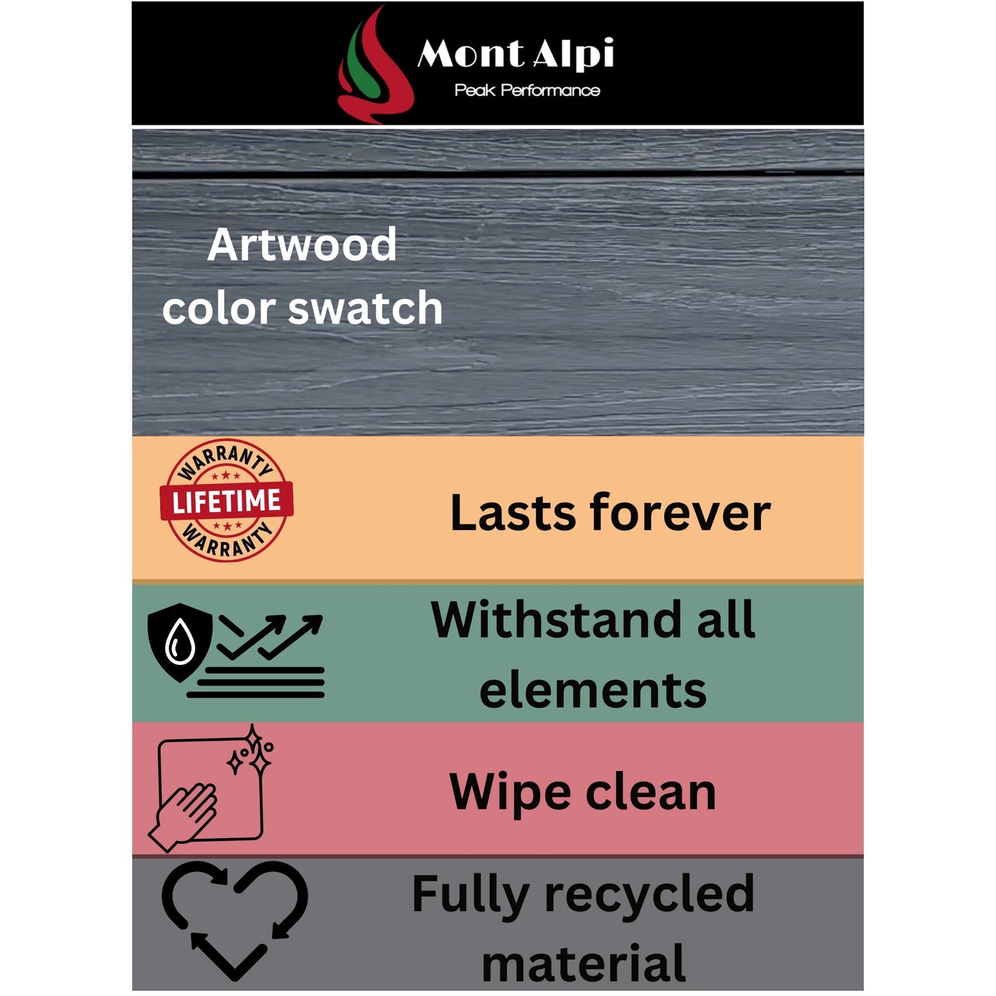 Mont Alpi Artwood 6-Burner Stainless Steel BBQ Grill Island - MA805-AW