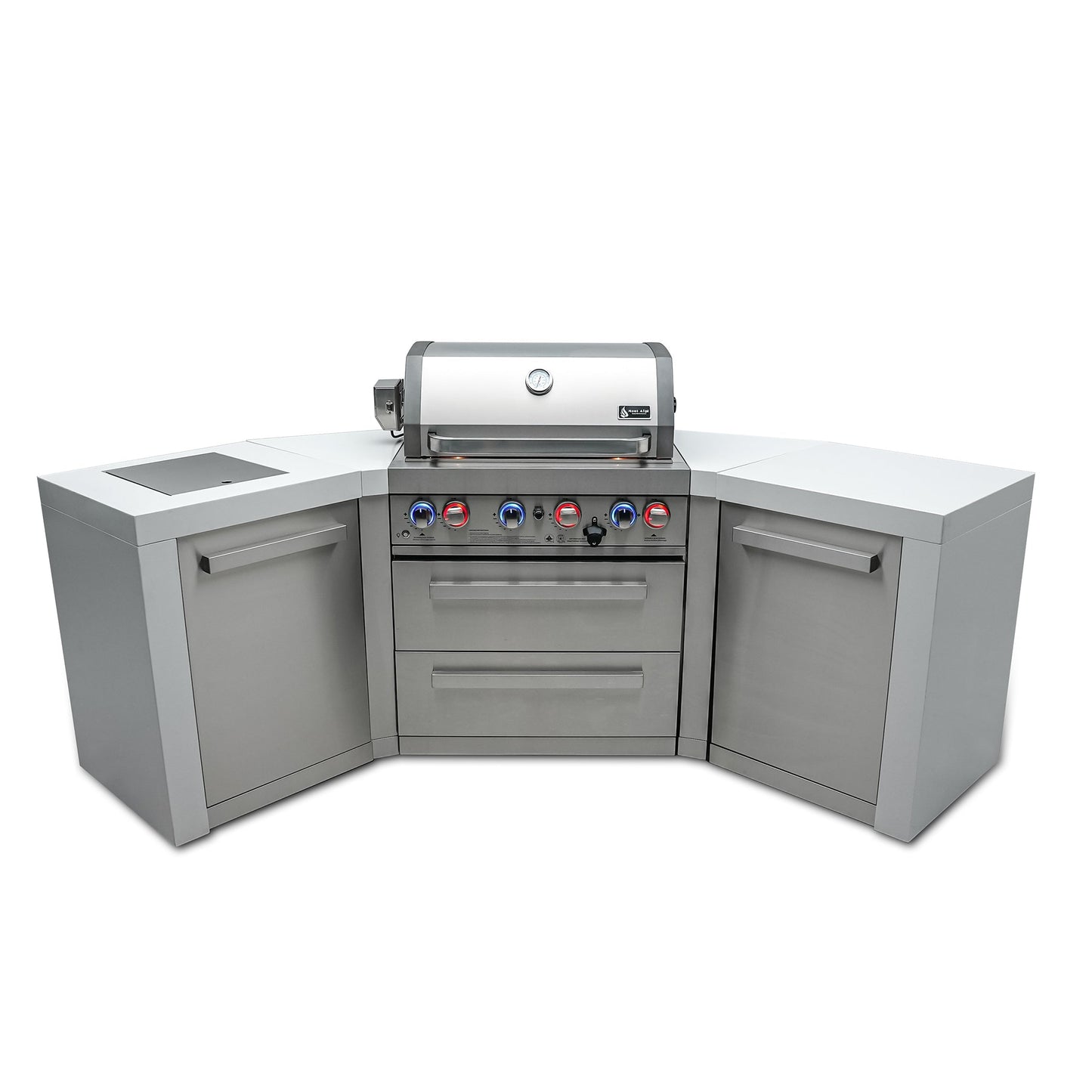 Mont Alpi 400 Deluxe BBQ Grill Island with 45 Degree Corners - MAi400-D45