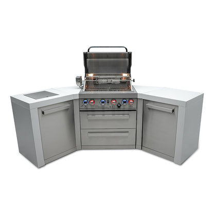 Mont Alpi 400 Deluxe BBQ Grill Island with 45 Degree Corners - MAi400-D45