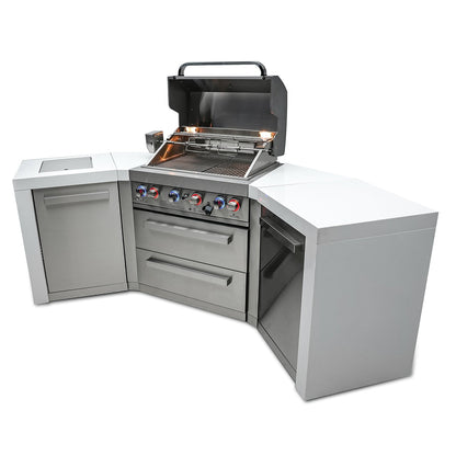 Mont Alpi 400 Deluxe BBQ Grill Island with 45 Degree Corners - MAi400-D45